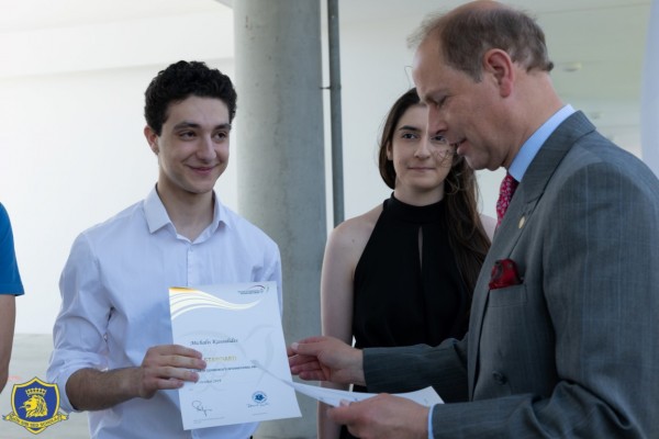 English School students and staff welcomed the Earl of Wessex during his official visit to Cyprus